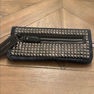 BCBG Max Azria Denim Studded Clutch Handbag NWT